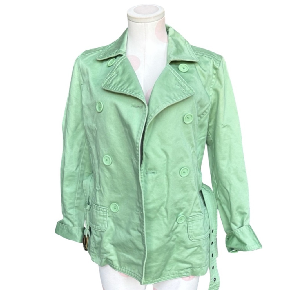 Gap Mint Green Short Trench Coat- size Small - Picture 3 of 7